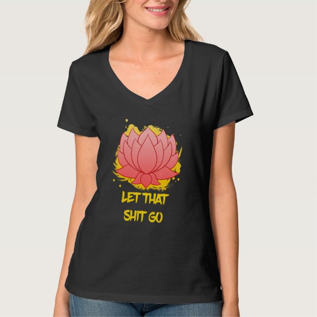 Camiseta Buddha Monk Namaste Smiling Happiness Let Worries  (Frente)