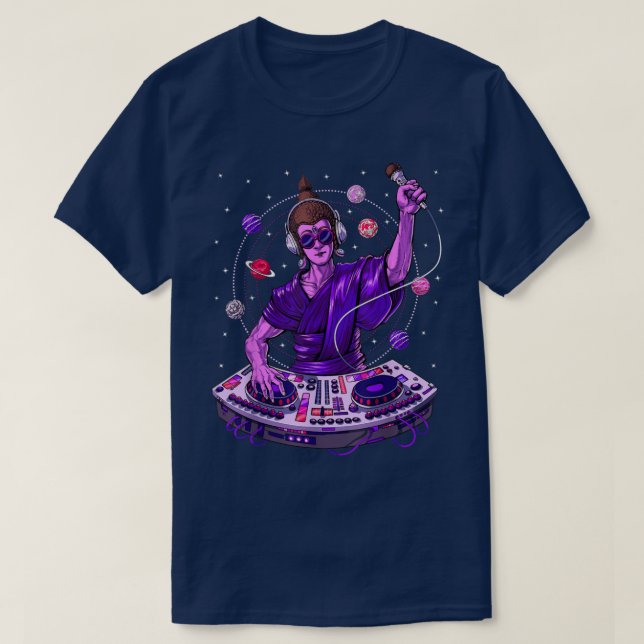 Camiseta Buddha Psytrance DJ Psychedelic Techno Music EDM F (Frente do Design)
