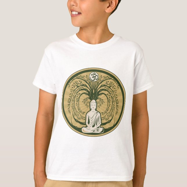 Camiseta Buddha sob a árvore de Bodhi (Frente)