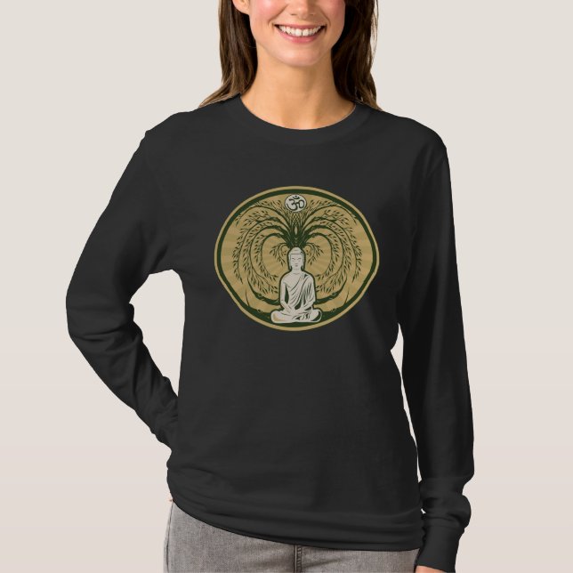Camiseta Buddha sob a árvore de Bodhi (Frente)