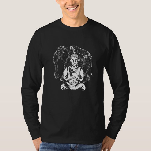 Camiseta Buddhist Spiritual Meditation Zen Buddhism Elephan (Frente)