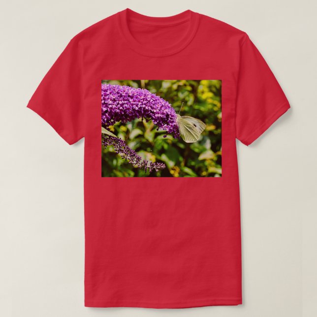 Camiseta Buddleia em cheio com branco verde veado b (Frente do Design)