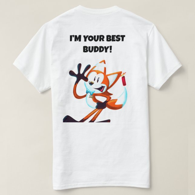 Camiseta Buddy, A Raposa Sem Sorte (Verso do Design)