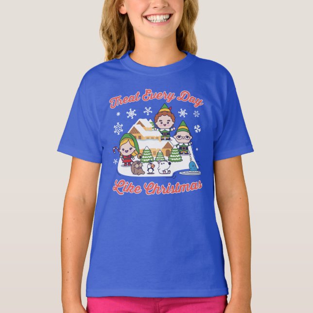 Camiseta Buddy, o Gráfico Elf Chibi (Frente)