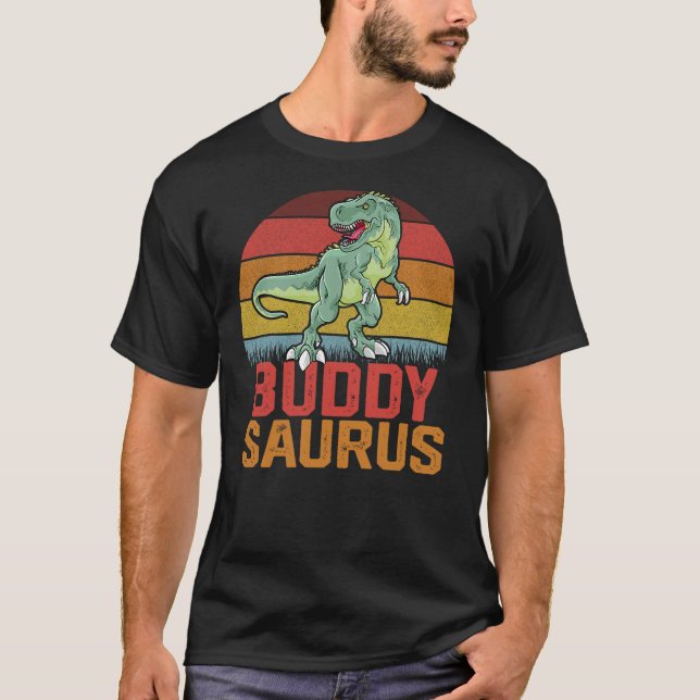 Camiseta Buddy Saurus Grandpa Dinosaur Family Matching Fath (Frente)