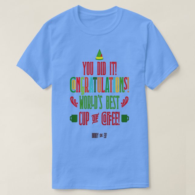 Camiseta Buddy The Elf Worldis Melhor Xícara De Café (Frente do Design)