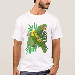 Camiseta Budgerigar with leaves