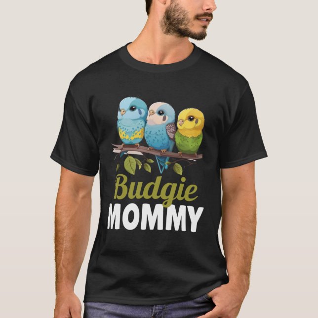 Camiseta Budget Mamãe Bugerigar Parakeet Bird 25 (Frente)