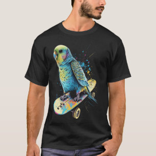 Camiseta Budget Skateboard Budgerigar Parakeet Bird 2