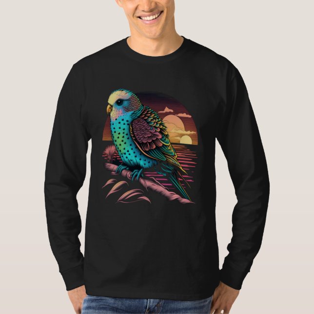 Camiseta Budgie Beach Budgerigar Parakeet Bird Summer  2 (Frente)