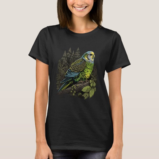 Camiseta Budgie Budgerigar Parakeet Bird Nature Birdwatchin (Frente)