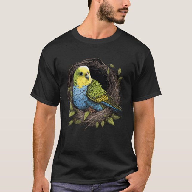 Camiseta Budgie Budgerigar Parakeet Bird Nest  2 (Frente)