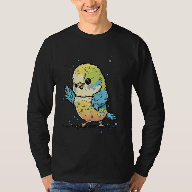 Camiseta Budgie Dabbing Budgerigar Parakeet Bird Dab Dance  (Frente)