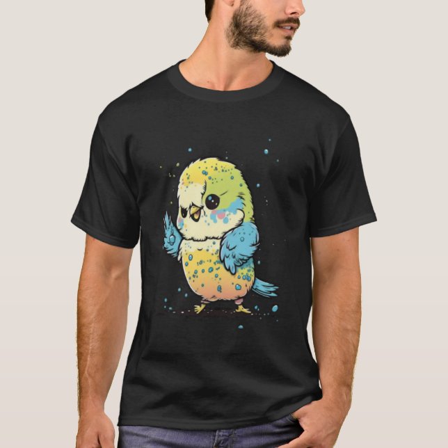 Camiseta Budgie Dabbing Budgerigar Parakeet Bird Dab Dance  (Frente)
