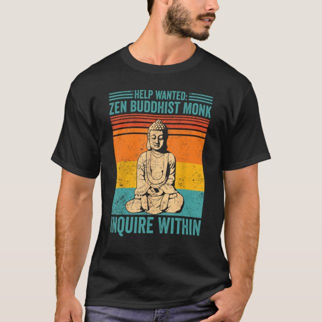 Camiseta Budismo Buda Ajuda Retron Quer Zen Budista Mon (Frente)