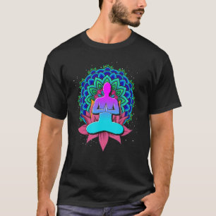 Camiseta Budismo Lotus Flor Colorida Mandala Namaste Yog