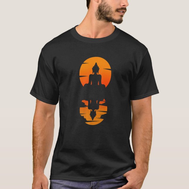 Camiseta Budista da Meditação Sunset Buddhismo Índia (Frente)