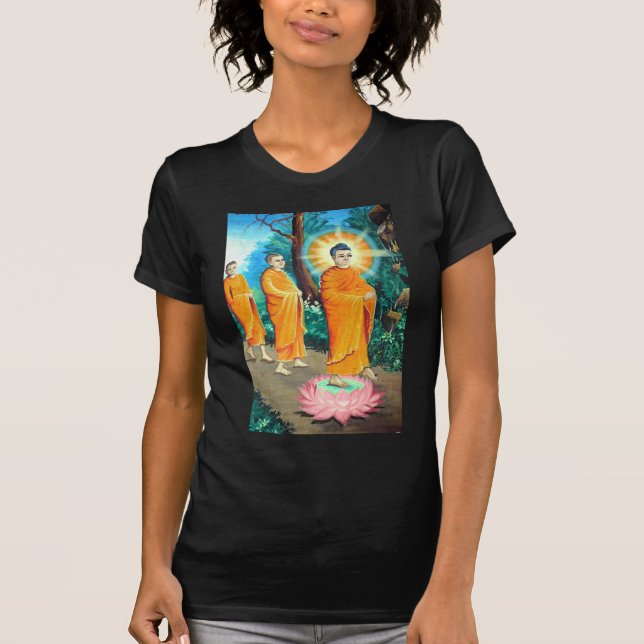 Camiseta Budistas iluminados em vestes laranja (Frente)