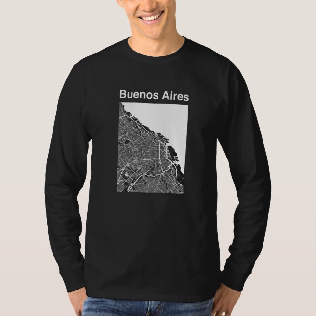 Camiseta Buenos Aires Argentina Classic City Map Graphic (Frente)