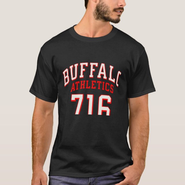Camiseta Buffalo - atletismo 716 WNY para o código de área  (Frente)