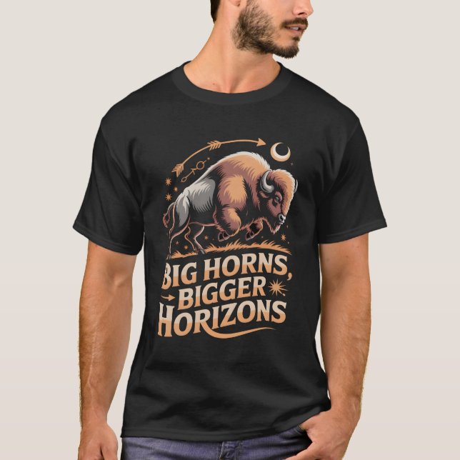 Camiseta Buffalo – Big Horns, Big Horizons (Frente)