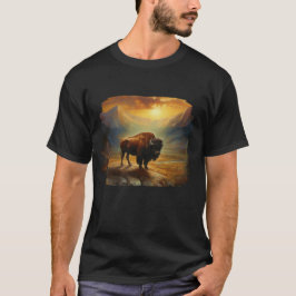 Camiseta Buffalo Bison Sunset Silhouette