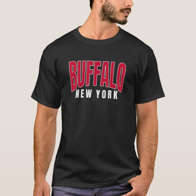 Camiseta Buffalo Blue & Red Basic & Traditional Buffalo NY  (Frente)