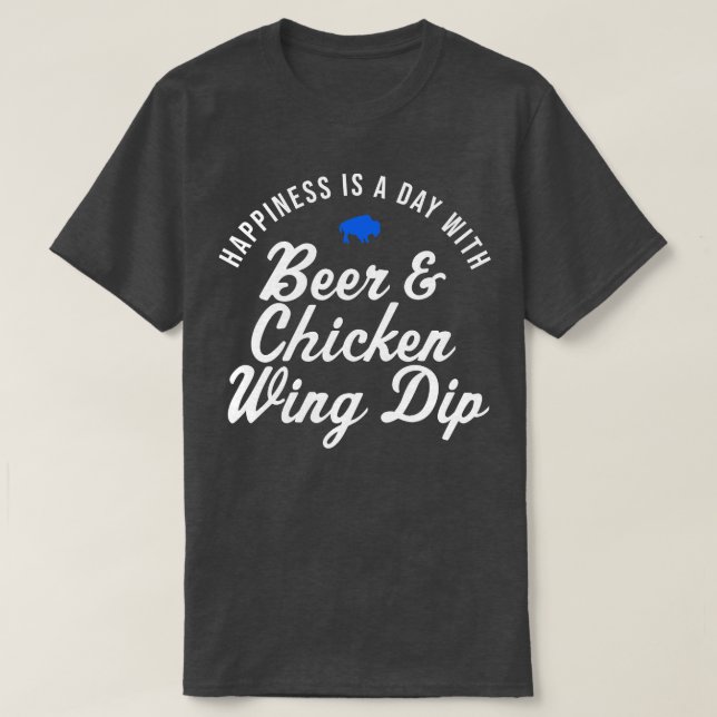 Camiseta Buffalo Chicken Wing Dip Beer Felicidade (Frente do Design)