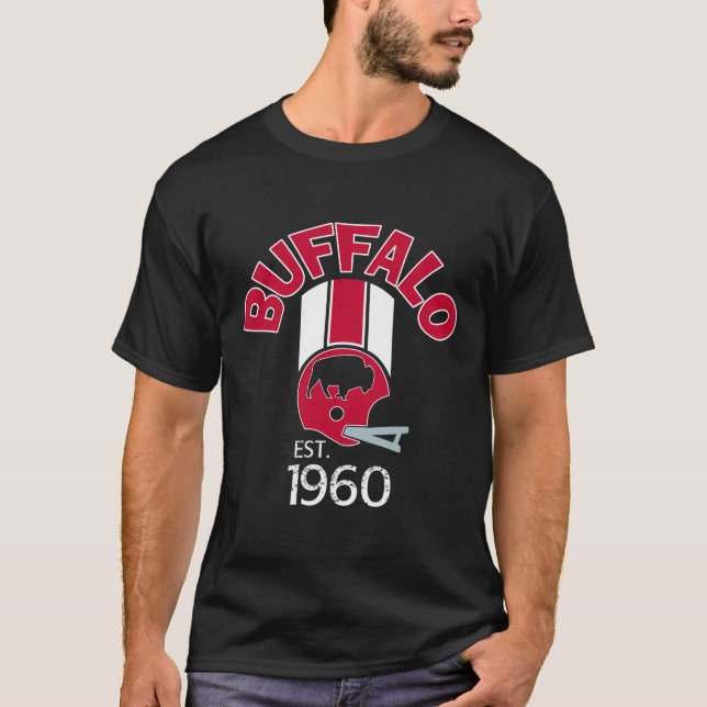Camiseta Buffalo Helmet Stripe Varsity Style Retro 1960 Foo (Frente)