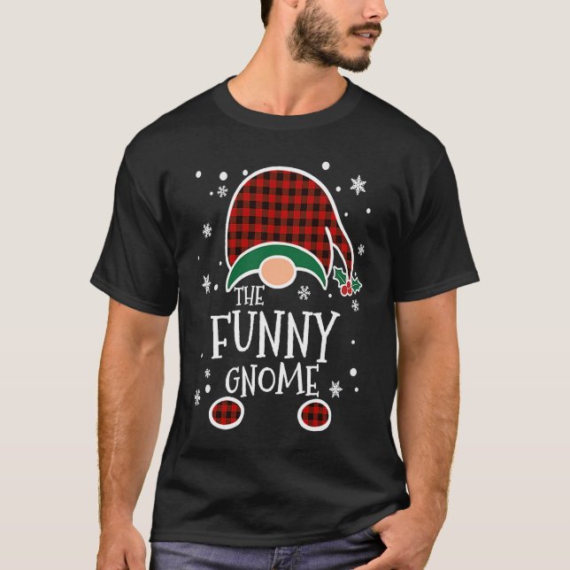 Camiseta Buffalo Plaid  Gnome  Christmas Family Matching (Frente)