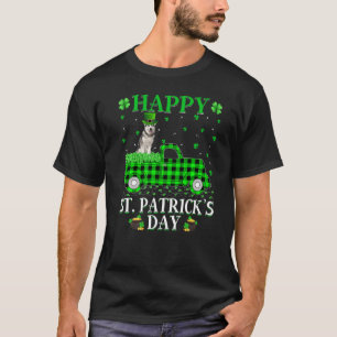 Camiseta Buffalo Plaid Green Truck Malamute Dog St. Patrick