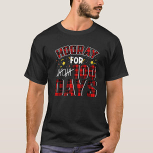 Camiseta Buffalo Plaid Happy 100th Day of School Hooray for