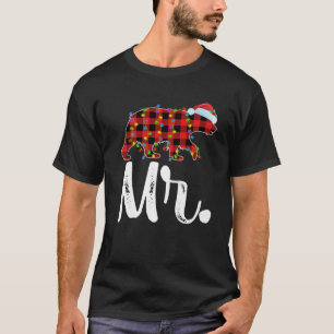 Camiseta Buffalo Plaid Matching Family Christmas Mr. Bear P