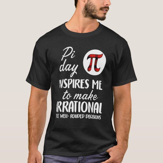 Camiseta Buffalo Plaid Pi Symbol Pi Day Inspires Me Math Lo (Frente)