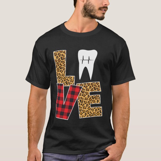 Camiseta Buffalo Plaid Toothpaste & Tooth Dentist Valentine (Frente)