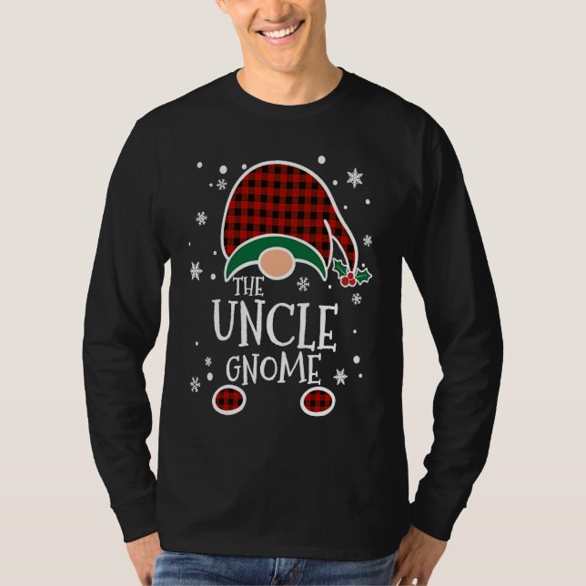 Camiseta Buffalo Plaid Uncle Gnome  Christmas Family Matchi (Frente)