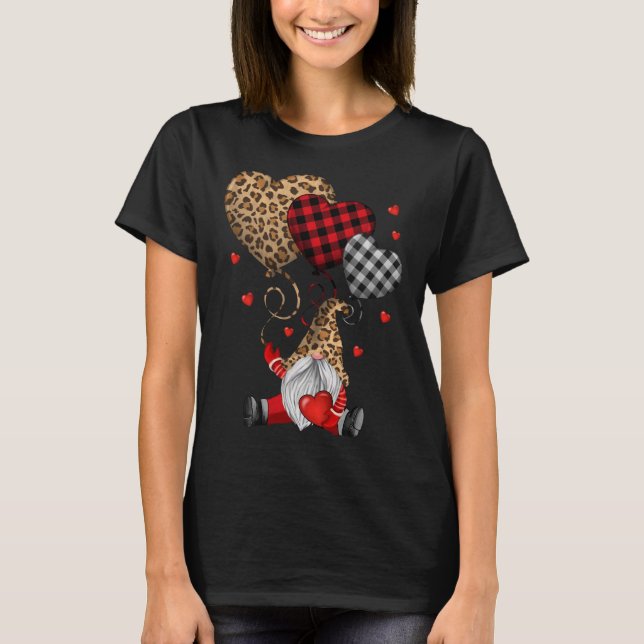 Camiseta Buffalo Red Black Xadrez E Leopard Hearts Valenti (Frente)