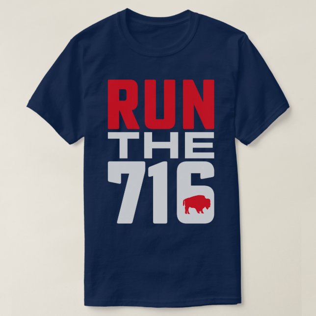 Camiseta Buffalo Runner Run the 716 Buffalo NY (Frente do Design)