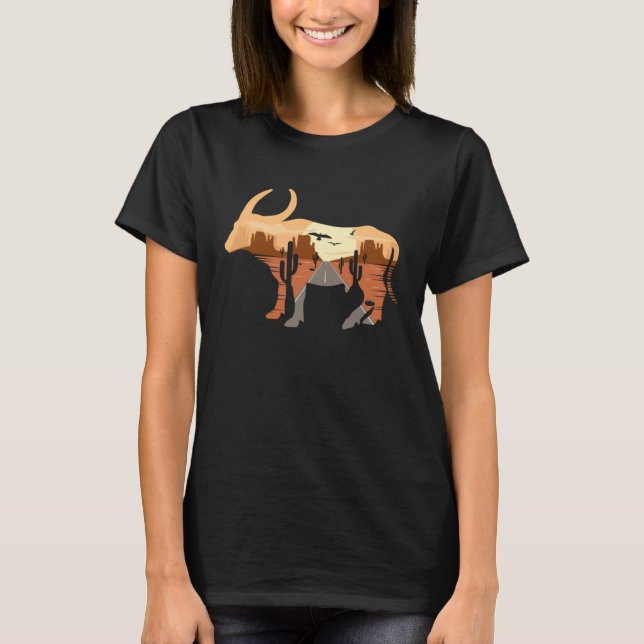 Camiseta Buffalo silhouette Desert Cacti Monument Valley (Frente)