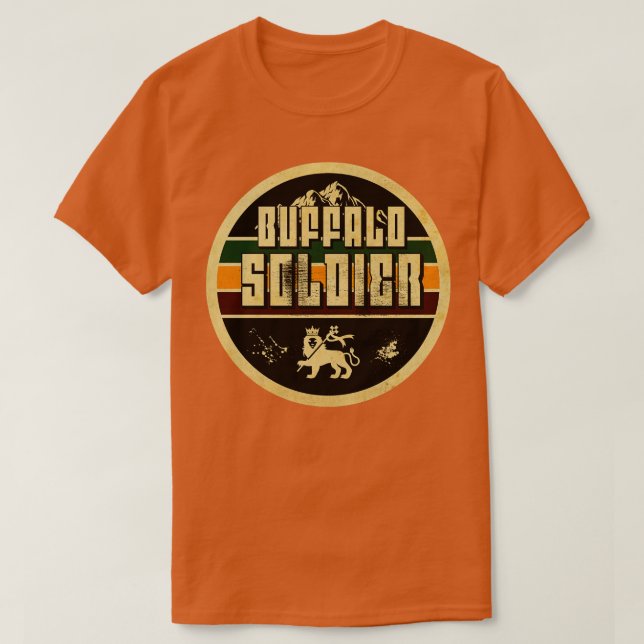 Camiseta Buffalo Soldier Rastafari (Frente do Design)