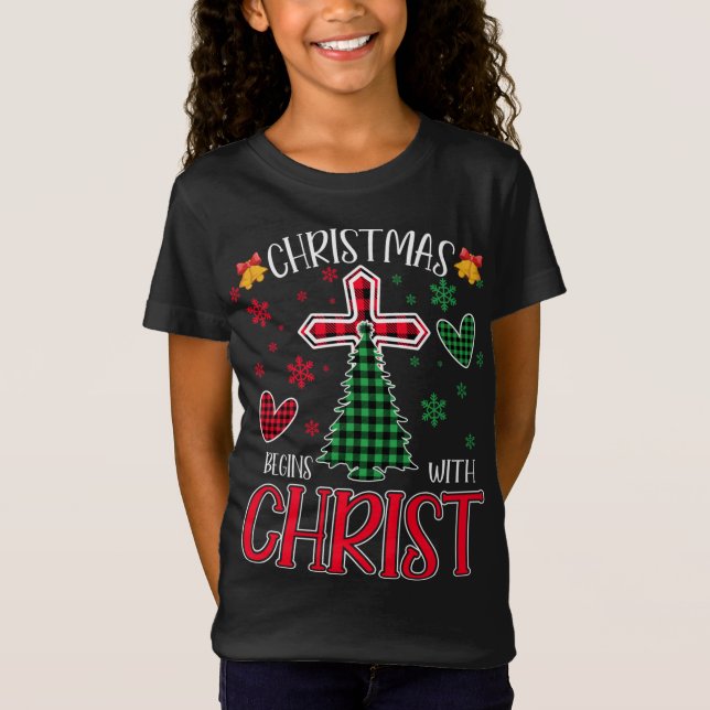 Camiseta Buffalo Xadrez Christian Jesus Natal Começa Com (Frente)