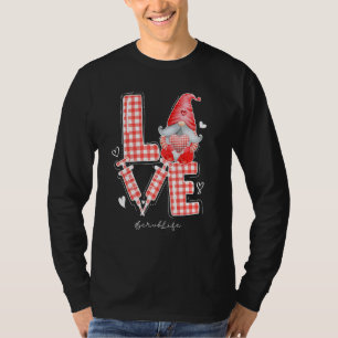 Camiseta Buffalo Xadrez Gnome Love Scrub Life Nurse Valenti