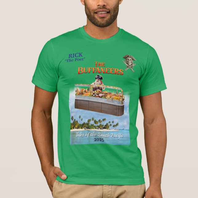 Camiseta Buffaneers com Buffet para T-Shirt de poço de Rick (Frente)