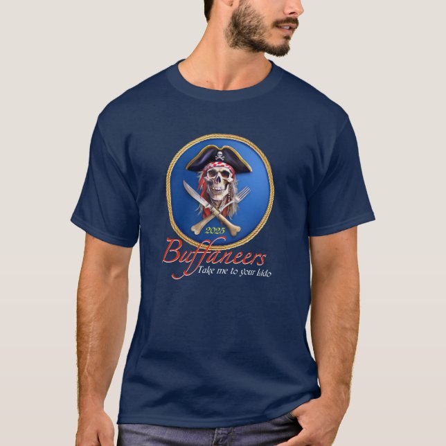 Camiseta "Buffaneers" Crânio pirata para navios de cruzeiro (Frente)