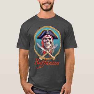 Camiseta Buffaneers Pirata o Crânio no Círculo Teal com Bra