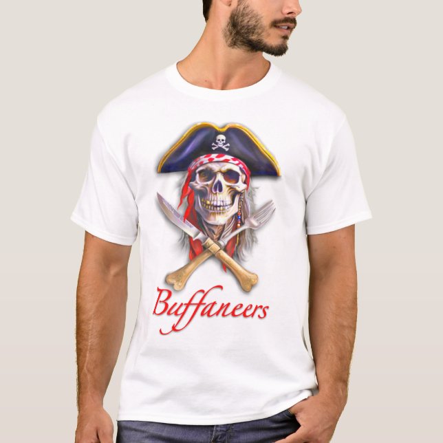 Camiseta Buffaneers Skull e Buffet Utensls para Cruzadores (Frente)