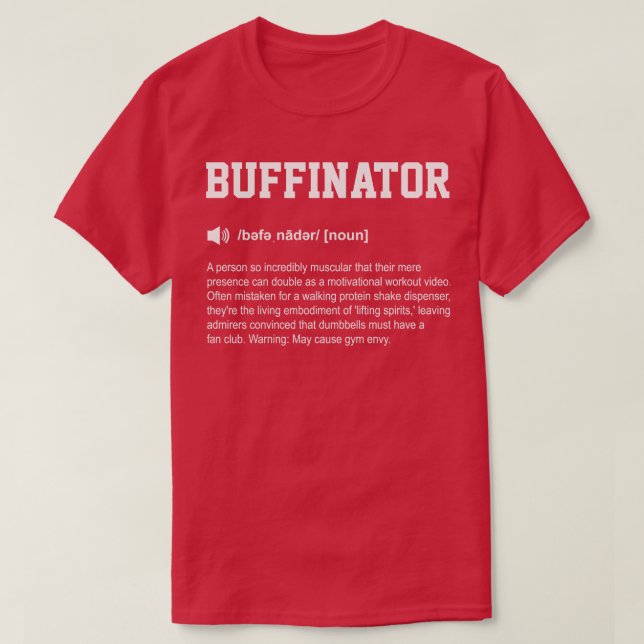 Camiseta Buffinator Funny Dictionary Gym Significado (Frente do Design)