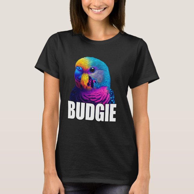 Camiseta Bugerigar Colorido do Orçamento Rainbow Bird Lover (Frente)