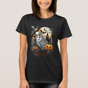 Camiseta Bugerigar Parakeet Budget com Horror de Halloween