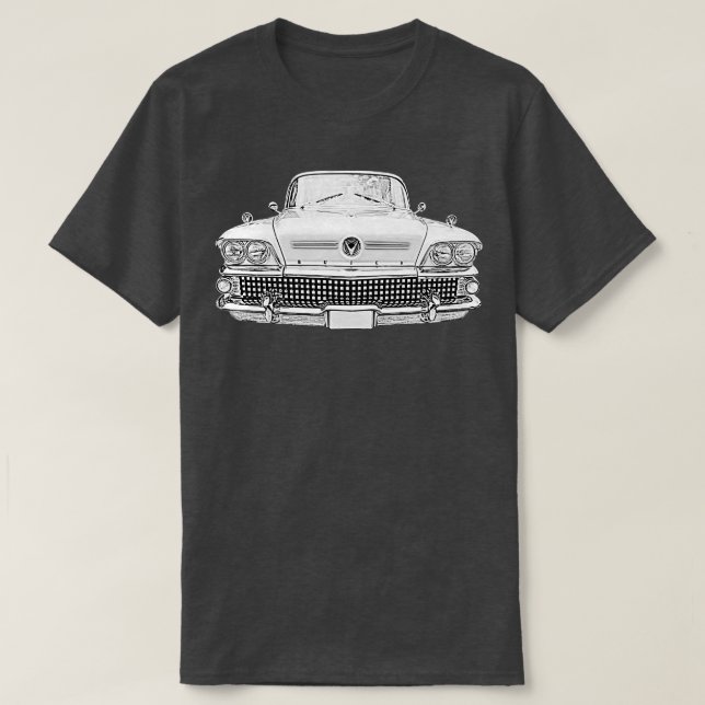 Camiseta Buick Riviera 1950 clássico monocromo americano (Frente do Design)